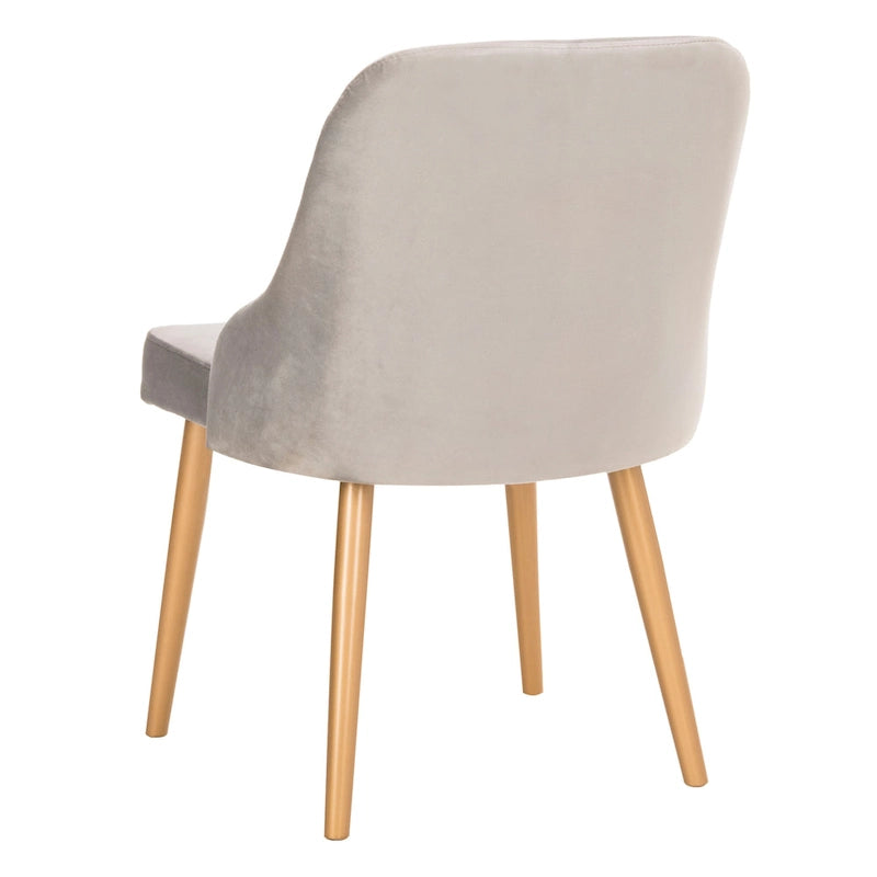 SAFAVIEH Nobie 18.3  Upholstered Dining Chair - Grey / Gold (Set of 2) - 21  x 22  x 31  - 21Wx22Dx31H