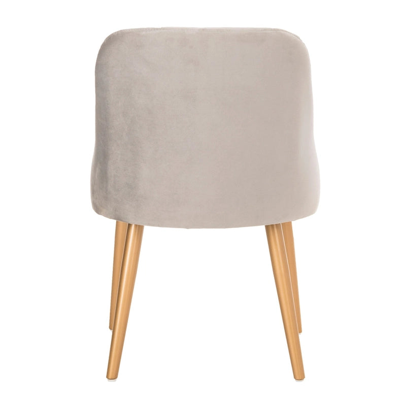SAFAVIEH Nobie 18.3  Upholstered Dining Chair - Grey / Gold (Set of 2) - 21  x 22  x 31  - 21Wx22Dx31H
