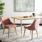 SAFAVIEH Nobie 18.3  Upholstered Dining Chair - Grey / Gold (Set of 2) - 21  x 22  x 31  - 21Wx22Dx31H