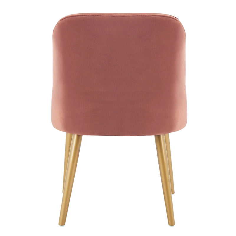 SAFAVIEH Nobie 18.3  Upholstered Dining Chair - Grey / Gold (Set of 2) - 21  x 22  x 31  - 21Wx22Dx31H