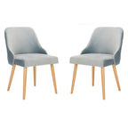 SAFAVIEH Nobie 18.3  Upholstered Dining Chair - Grey / Gold (Set of 2) - 21  x 22  x 31  - 21Wx22Dx31H