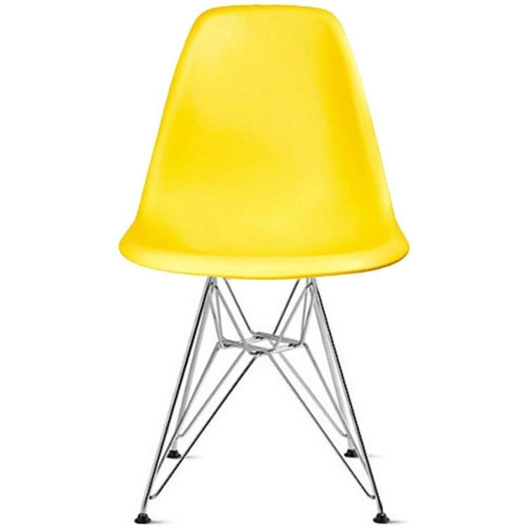 Designer Plastic Chairs Chrome Silver Wire Legs Retro Dining Accent Molded Shell Desk Office Work Chrome Base Kitchen