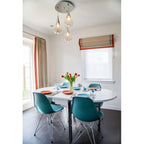 Designer Plastic Chairs Chrome Silver Wire Legs Retro Dining Accent Molded Shell Desk Office Work Chrome Base Kitchen