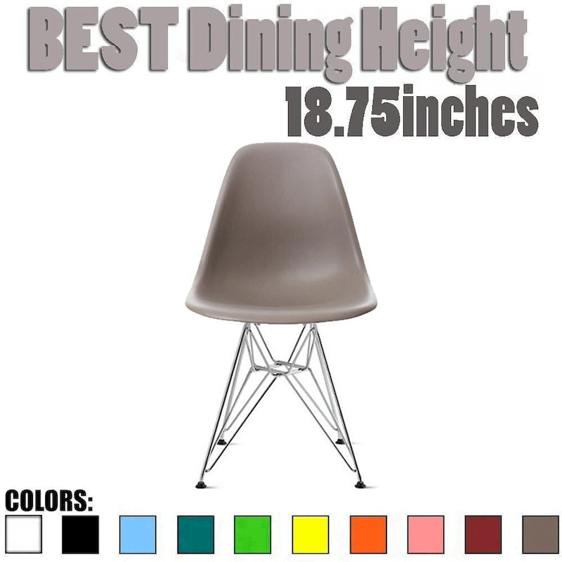 Designer Plastic Chairs Chrome Silver Wire Legs Retro Dining Accent Molded Shell Desk Office Work Chrome Base Kitchen