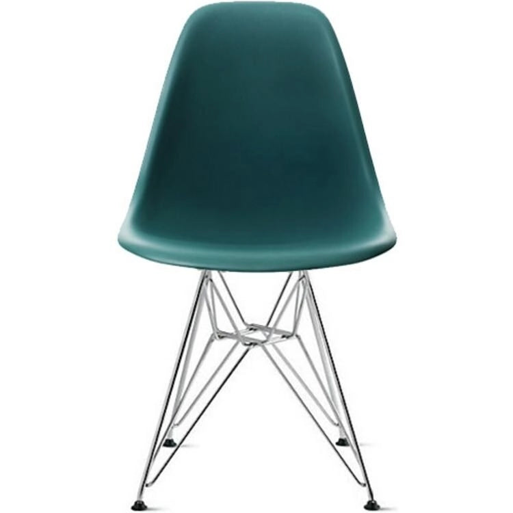 Designer Plastic Chairs Chrome Silver Wire Legs Retro Dining Accent Molded Shell Desk Office Work Chrome Base Kitchen