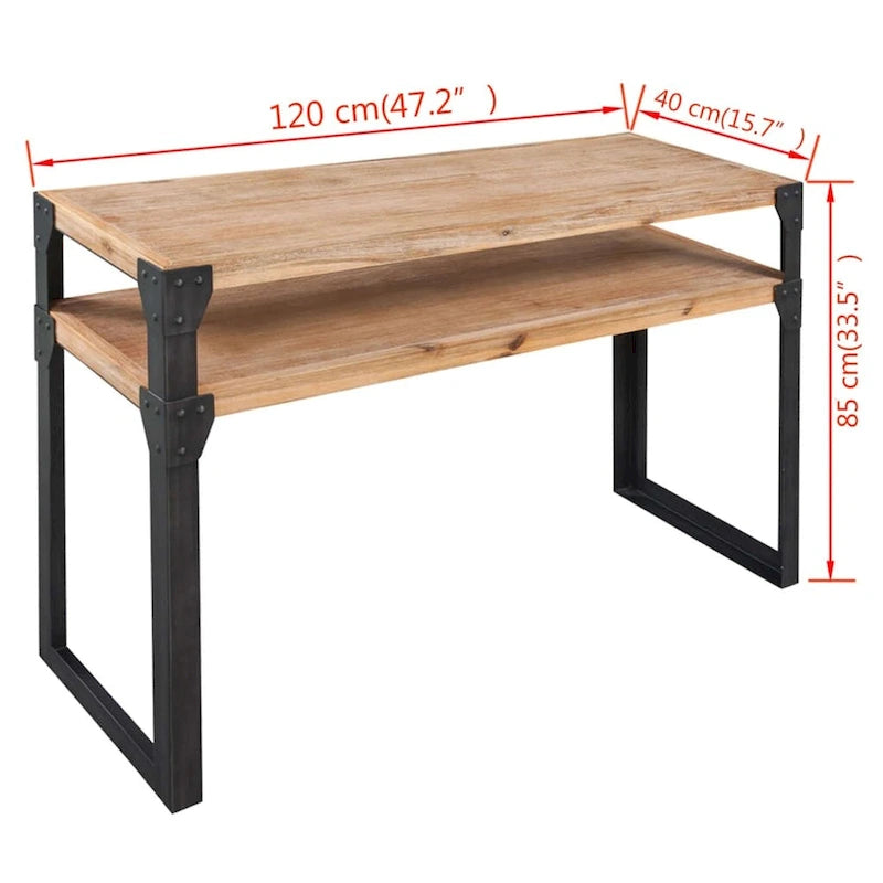 vidaXL Console Table Solid Acacia Wood 47.2 x15.7 x33.5