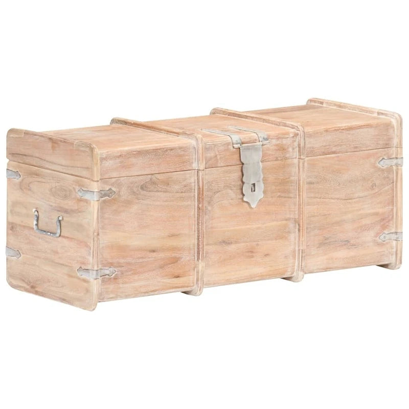 vidaXL Storage Chest Storage Trunk with Latch for Bedroom Solid Wood Acacia - 35.4 x15.7 x15.7  (W x D x H)