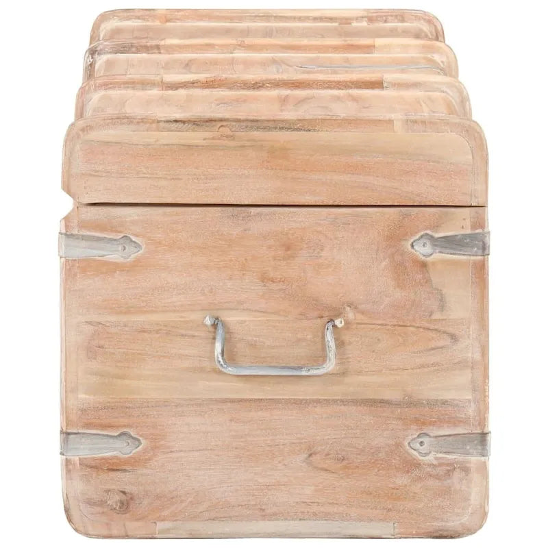 vidaXL Storage Chest Storage Trunk with Latch for Bedroom Solid Wood Acacia - 35.4 x15.7 x15.7  (W x D x H)