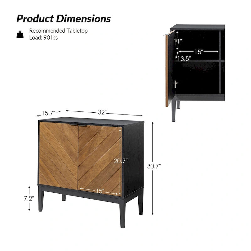 Jakob Modern 2 Doors Storage Cabinet Set with Adjustable Shelf By HOLALA HOME