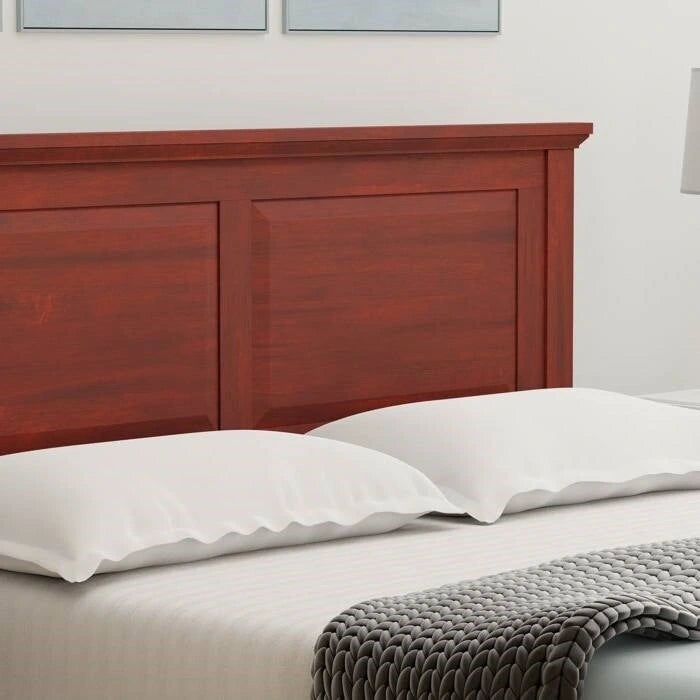Solid Oak Platform Bed with Tapered Legs and Headboard