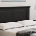 Solid Oak Platform Bed with Tapered Legs and Headboard