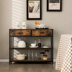 Costway Console Entryway Table Sofa Side Table with Folding Fabric