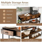 Costway Console Entryway Table Sofa Side Table with Folding Fabric