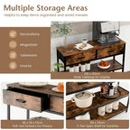 Costway Console Entryway Table Sofa Side Table with Folding Fabric