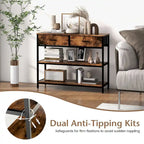 Costway Console Entryway Table Sofa Side Table with Folding Fabric
