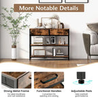Costway Console Entryway Table Sofa Side Table with Folding Fabric