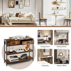 Costway Console Entryway Table Sofa Side Table with Folding Fabric