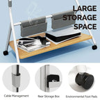 FITUEYES Mobile TV Cart for Office Classroom Rolling TV Stand with Wheels for 45-88 Inch TV