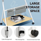 FITUEYES Mobile TV Cart for Office Classroom Rolling TV Stand with Wheels for 45-88 Inch TV