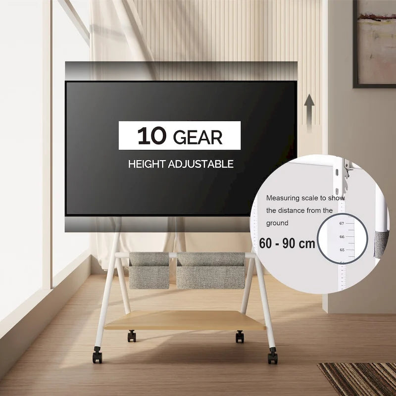 FITUEYES Mobile TV Cart for Office Classroom Rolling TV Stand with Wheels for 45-88 Inch TV