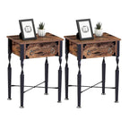 Taomika Nightstands, Coffee Table, Modern Coffee Table Sets, Rustic Brown, Set of 1/2/3