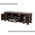 Gymax 55 Retro TV Stand Media Entertainment Center w/ Mirror Doors &