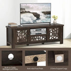 Gymax 55 Retro TV Stand Media Entertainment Center w/ Mirror Doors &