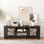 Gymax 55 Retro TV Stand Media Entertainment Center w/ Mirror Doors &