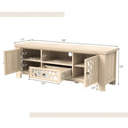 Gymax 55 Retro TV Stand Media Entertainment Center w/ Mirror Doors &