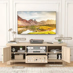 Gymax 55 Retro TV Stand Media Entertainment Center w/ Mirror Doors &