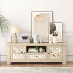 Gymax 55 Retro TV Stand Media Entertainment Center w/ Mirror Doors &