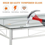 5 pcs Dining Set Glass Table and 4 Chairs
