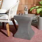SAFAVIEH Selvaggia Concrete Indoor/ Outdoor Accent Table - 13.7 x13.7 x17.7  - 14Wx14Dx18H