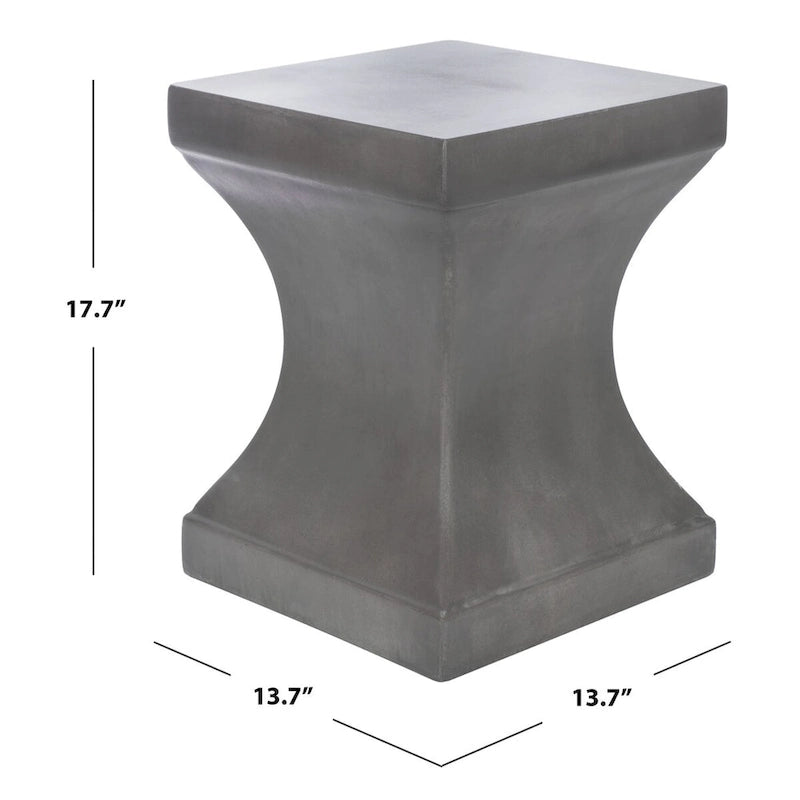 SAFAVIEH Selvaggia Concrete Indoor/ Outdoor Accent Table - 13.7 x13.7 x17.7  - 14Wx14Dx18H