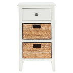 SAFAVIEH Helma Distressed Black Drawer Storage Side Table - 15  x 11.8  x 27.6  - 15Wx12Dx26H