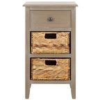 SAFAVIEH Helma Distressed Black Drawer Storage Side Table - 15  x 11.8  x 27.6  - 15Wx12Dx26H