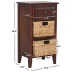 SAFAVIEH Helma Distressed Black Drawer Storage Side Table - 15  x 11.8  x 27.6  - 15Wx12Dx26H