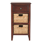 SAFAVIEH Helma Distressed Black Drawer Storage Side Table - 15  x 11.8  x 27.6  - 15Wx12Dx26H