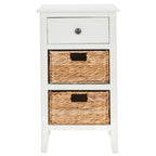 SAFAVIEH Helma Distressed Black Drawer Storage Side Table - 15  x 11.8  x 27.6  - 15Wx12Dx26H