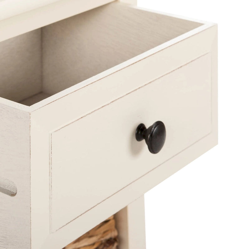SAFAVIEH Helma Distressed Black Drawer Storage Side Table - 15  x 11.8  x 27.6  - 15Wx12Dx26H