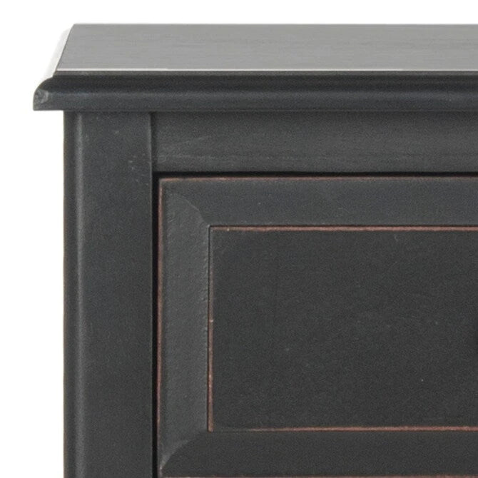 SAFAVIEH Helma Distressed Black Drawer Storage Side Table - 15  x 11.8  x 27.6  - 15Wx12Dx26H