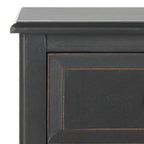 SAFAVIEH Helma Distressed Black Drawer Storage Side Table - 15  x 11.8  x 27.6  - 15Wx12Dx26H