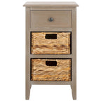 SAFAVIEH Helma Distressed Black Drawer Storage Side Table - 15  x 11.8  x 27.6  - 15Wx12Dx26H