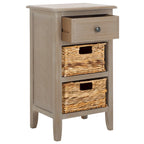 SAFAVIEH Helma Distressed Black Drawer Storage Side Table - 15  x 11.8  x 27.6  - 15Wx12Dx26H