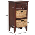 SAFAVIEH Helma Distressed Black Drawer Storage Side Table - 15  x 11.8  x 27.6  - 15Wx12Dx26H
