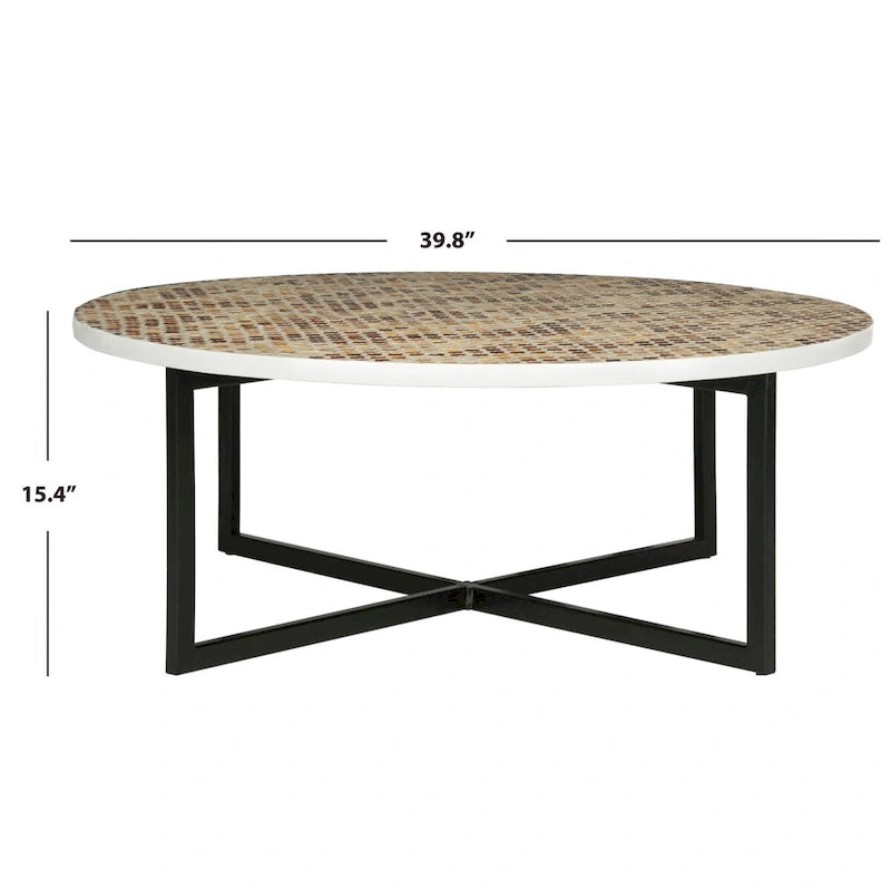 SAFAVIEH Marharita Cream Coffee Table - 39.8  x 39.8  x 15.4  - 40Wx40Dx15H
