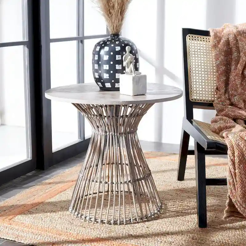 SAFAVIEH Abigail Coastal Round Accent Table - 23  W x 23  L x 20.1  H - 23Wx23Dx20H