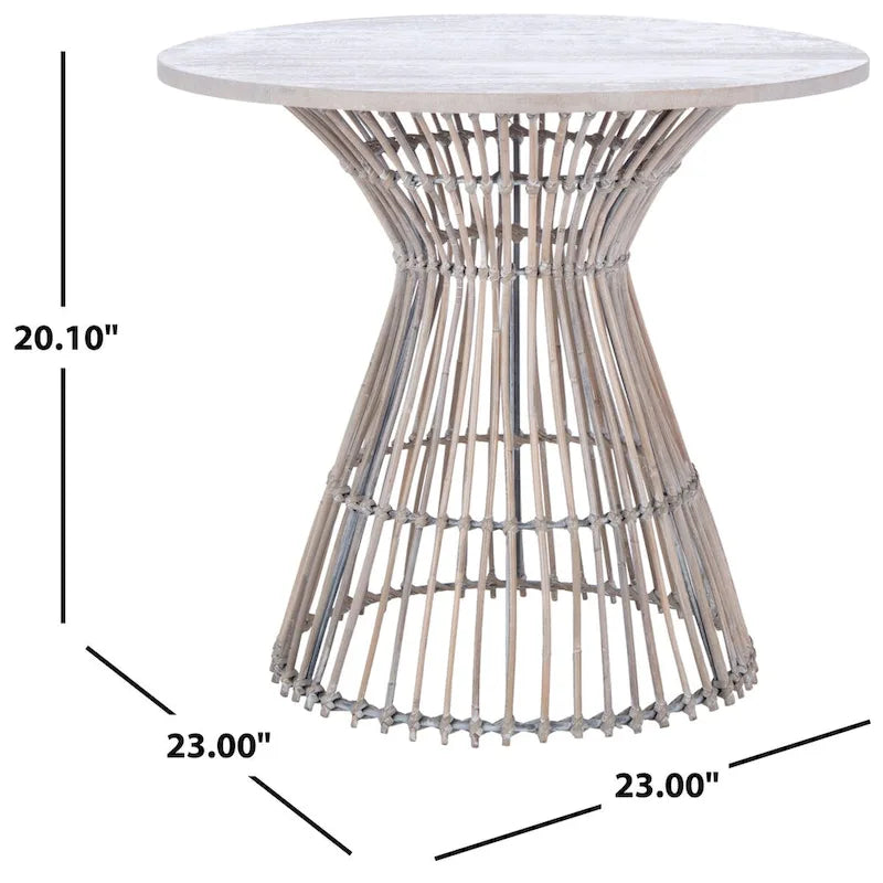 SAFAVIEH Abigail Coastal Round Accent Table - 23  W x 23  L x 20.1  H - 23Wx23Dx20H