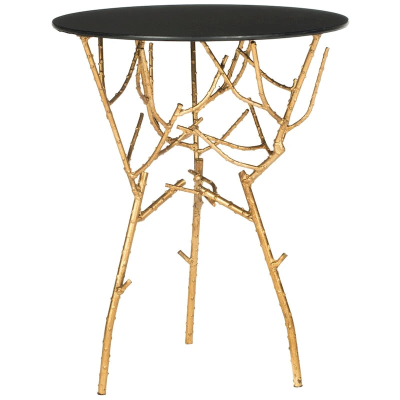 SAFAVIEH Treasures Lawanda Gold/ Blue-White Top Accent Table - 18  W x 18  L x 22.5  H - 18Wx18Dx23H