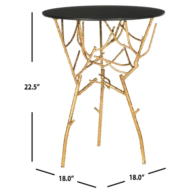 SAFAVIEH Treasures Lawanda Gold/ Blue-White Top Accent Table - 18  W x 18  L x 22.5  H - 18Wx18Dx23H